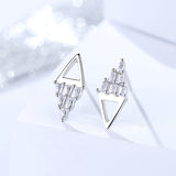 s925 sterling silver earrings Korean version of geometric earrings triangle female