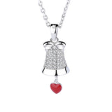 love bell inlaid zircon necklace