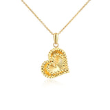 18K Gold Spiral Corrugated Heart-Shaped Clavicle Chain Fashion Wild Models