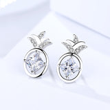 s925 sterling silver stud earrings female creative simple zircon earrings fruit pineapple