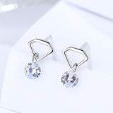 S925 Sterling silver earrings Korean creative design female earrings diamond sterling silver earrings