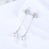 S925 sterling silver earrings female personality creative bead earrings fashion inlaid zircon jewelry wholesale