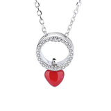 round love inlaid zircon necklace