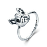 925 Sterling Silver Cute Dog Animal  Ring for Women and Girlfriend Fashion Jewelry