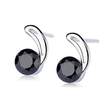 Black crystal stud earrings 
