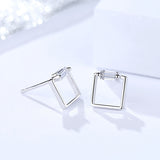 S925 sterling silver jewelry geometric earrings cube earrings fashion zircon