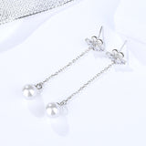 S925 sterling silver earrings female personality creative bead earrings fashion inlaid zircon jewelry wholesale
