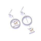 inlaid zircon color separation earrings