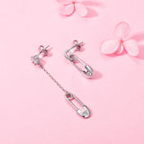 S925 sterling silver asymmetric brooch Drop earrings wholesale jewelry