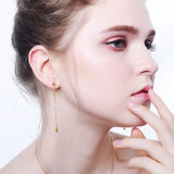 S925 Sterling Silver Flower Pearl Drop Earrings Korean Earrings