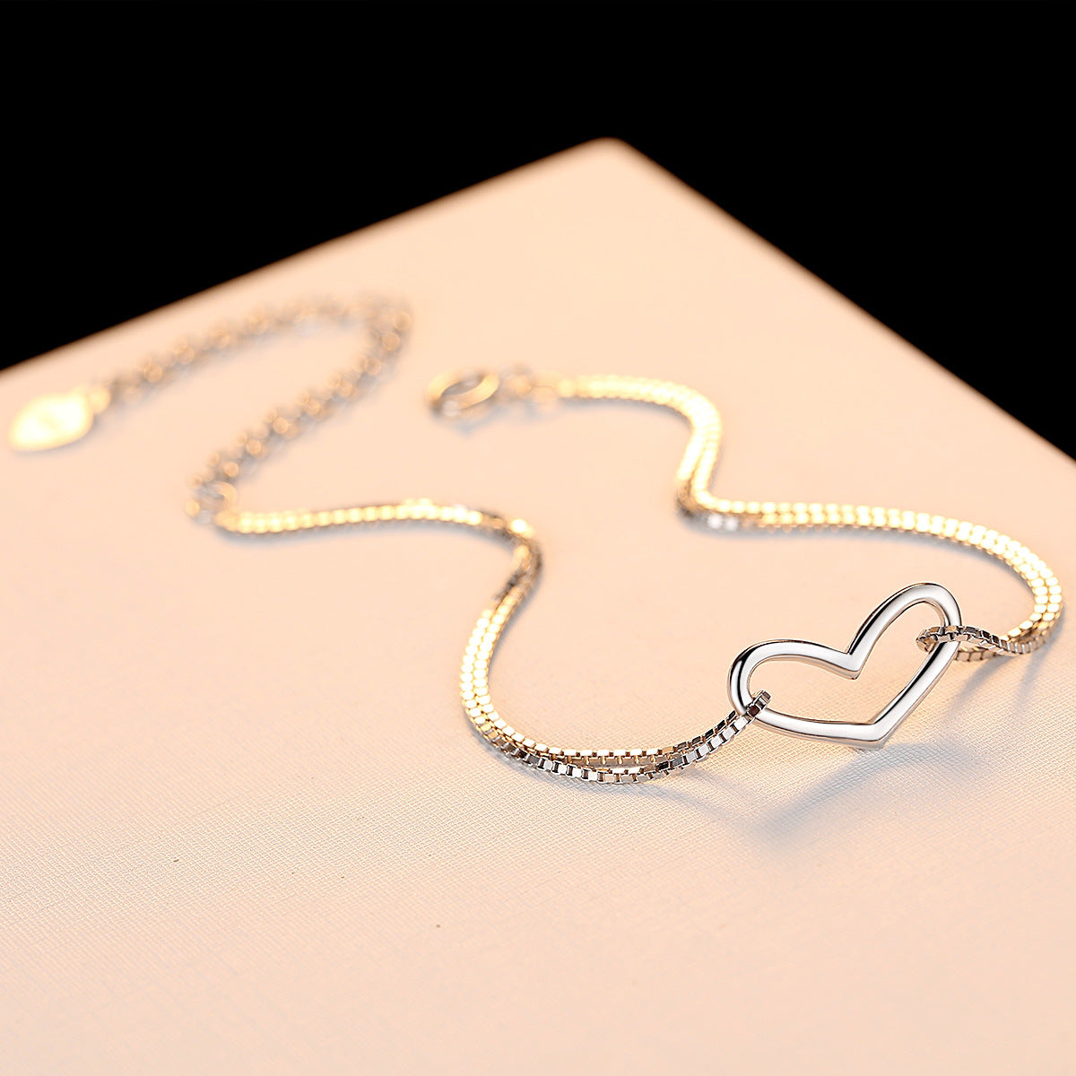 Simple Style Heart Shape Sterling Silver Bracelets In Bulk