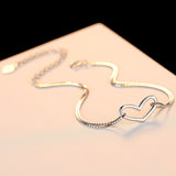 Simple Heart Bracelet Wholesale 925 Sterling Silver Box Chain Heart Charm Bracelet Jewelry