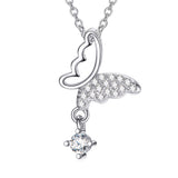 Butterfly Necklace Asymmetrical Shape Animal Jewelry 925 Sterling Silver