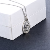 Saint Christopher Necklace Engraved Pendant Necklace for Men Jewelry