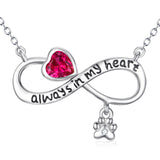 Eight Always In My Heart Engraved Necklace Heart Zirconia Necklace