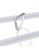 925 Sterling Silver V Shape Timbo Finger Rings Fashion Wedding Jewelry For Gift