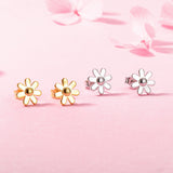 S925 sterling silver flower Stud earrings  wholesale fashion jewelry