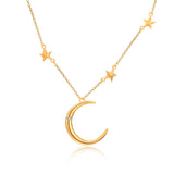 Gold Plating Moon Children Birthday Gift Star Moon Necklace