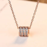 Small waist zircon rose gold pendant S925 sterling silver necklace for Valentine's Day gift