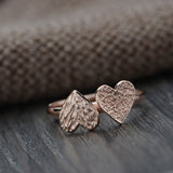 Rose Gold Heart Rings Design Double Heart Silver Rings