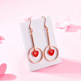 S925 sterling silver heart shaped Drop  Earrings Korean wholesale jewelry