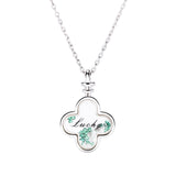 Synthetic Glass Letter Clover Necklace