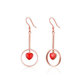 S925 sterling silver heart shaped Drop  Earrings Korean wholesale jewelry