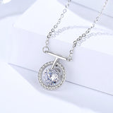 S925 sterling silver jewelry personality simple fashion design circle necklace with zircon temperament