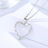 S925 sterling silver jewelry female temperament wild love necklace micro inlaid zircon heart shape