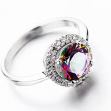 Fashion Gemstone Ring 925 Sterling Silver Cubic Zirconia Ring