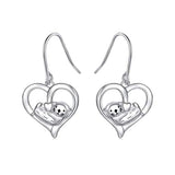Silver Animal Jewelry Sea Otter Dangle Drop Earrings 