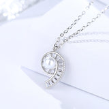 S925 sterling silver jewelry female simple fashion design temperament digital micro beaded necklace