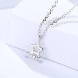 S925 sterling silver jewelry small fresh and simple temperament wild star micro inlaid zircon pendant necklace