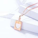 S925 sterling silver jewelry women's fashion creative design 520 digital shell heart necklace