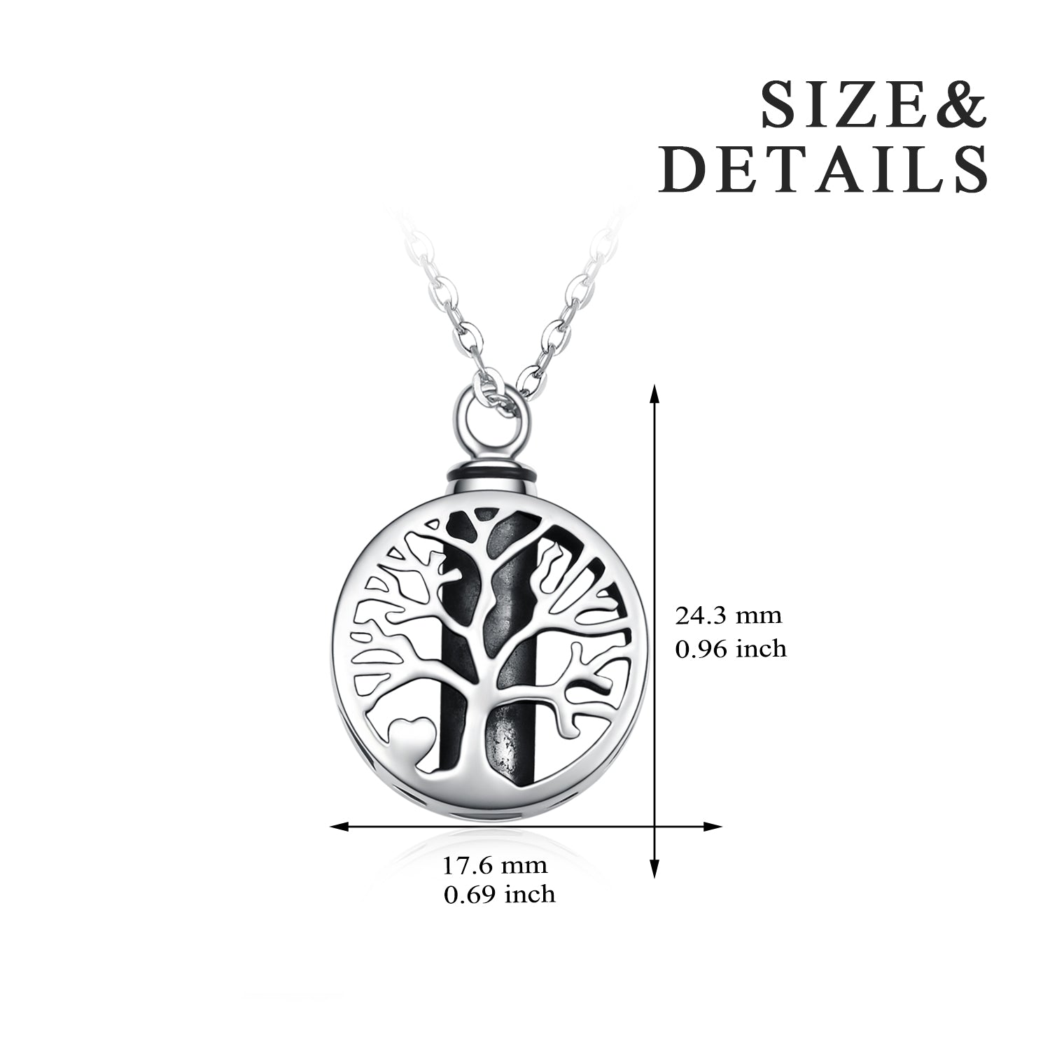 Tree  Of Life Pendant Necklace “Always In My Heart” Animal Jewelry Silver