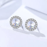 s925 sterling silver earrings European and American atmospheric circle earrings inlaid with zircon accessories