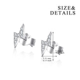 Wholesale Small Order Latest Designs Classic Lightning Stud Earrings Rhodium Plating