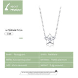 925 Sterling Silver Beautiful Star With Alphabet A Pendant Necklace Fashion Jewelry For Women