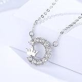 S925 sterling silver jewelry simple forest wild female micro diamond necklace Crown necklace