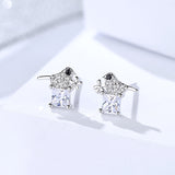 S925 Sterling Silver Earrings Simple Animal Earrings Bird Earrings Female Inlaid Zircon Jewelry