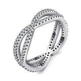 Silver Cosmic Lines Statement Ring