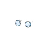 blue glass round earrings