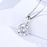 S925 sterling silver jewelry new diamond simple clover necklace female twist flower pendant