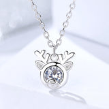S925 sterling silver necklace female elk zircon diamonds all the way with your collarbone necklace