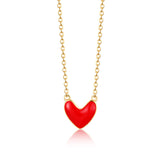 Silver  Epoxy Heart Love Pendant Necklace Wholesale