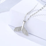 S925 Sterling Silver Jewelry Women's Mori Clavicle Chain Diamond Item Mermaid Tail Pendant Dolphin Necklace