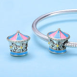 S925 Sterling Silver Oxidized Epoxy Carousel Charms