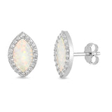 S925 Sterling Silver Opal Stud Earrings
