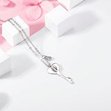  silver heart key necklace pendant