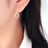 Europe and the United States explosion models jewelry drop-shaped earrings female circle zircon s925 sterling silver new tassel